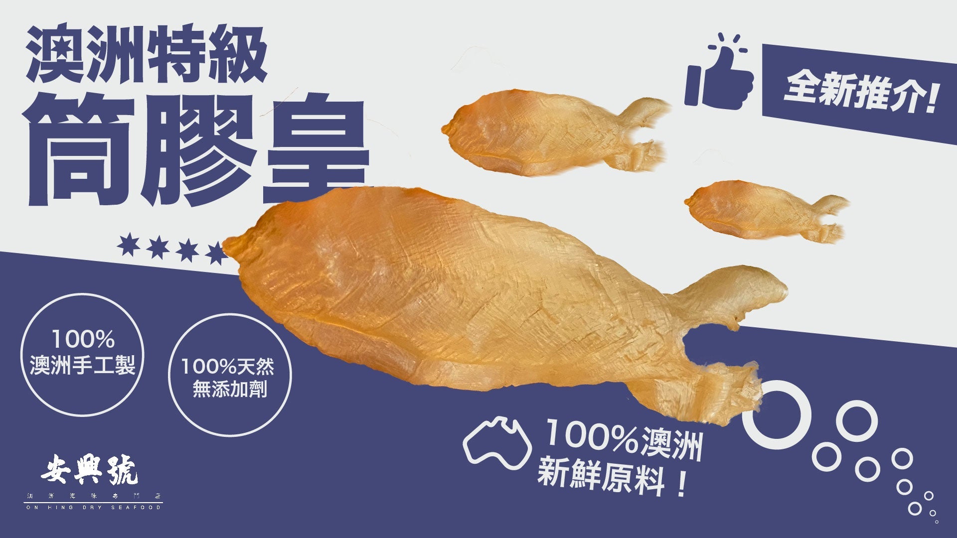 Dried Fish Maw 澳洲特級筒膠皇 - On Hing Dry Seafood