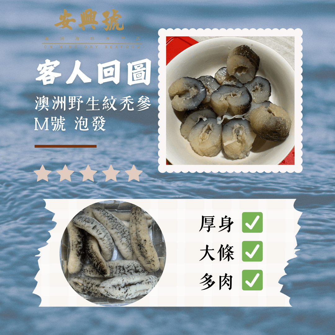 客人回圖｜澳洲野生紋禿參｜成功泡發 - On Hing Dry Seafood